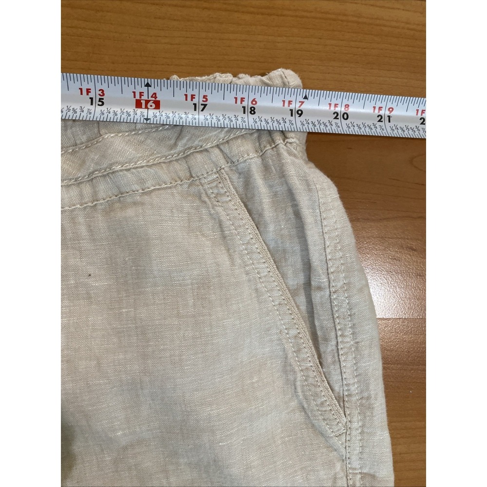 Caslon Drawstring Wide Leg 100% Linen Pants Beige Size XL Resort Beach Lagenlook - Picture 7 of 10